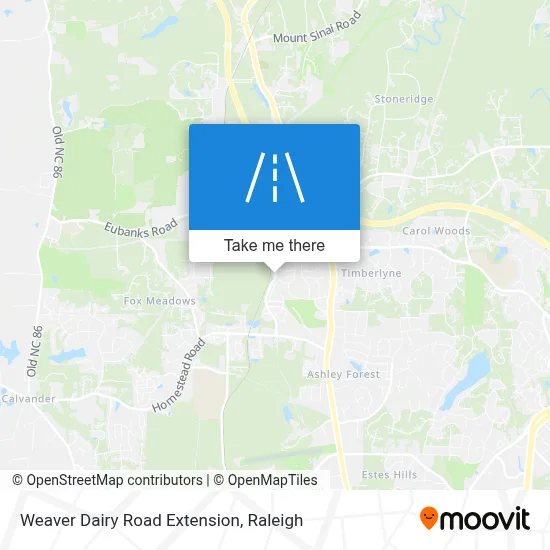 Weaver Dairy Road Extension map