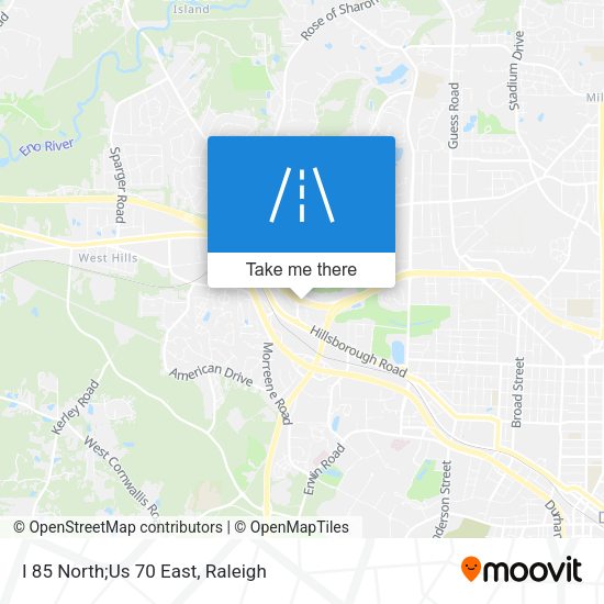 I 85 North;Us 70 East map