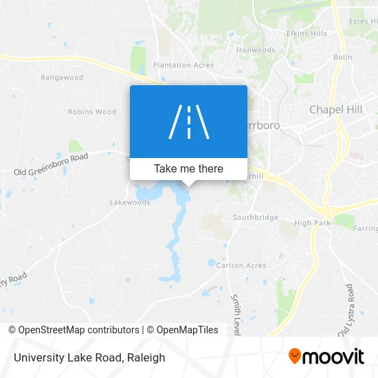 University Lake Road map