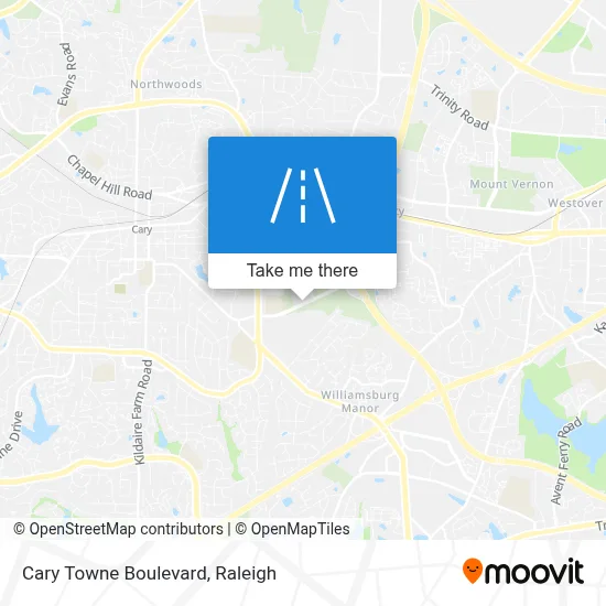 Cary Towne Boulevard map