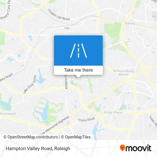 Hampton Valley Road map