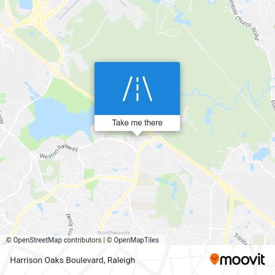 Harrison Oaks Boulevard map