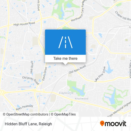 Mapa de Hidden Bluff Lane