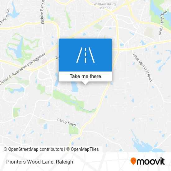 Pionters Wood Lane map