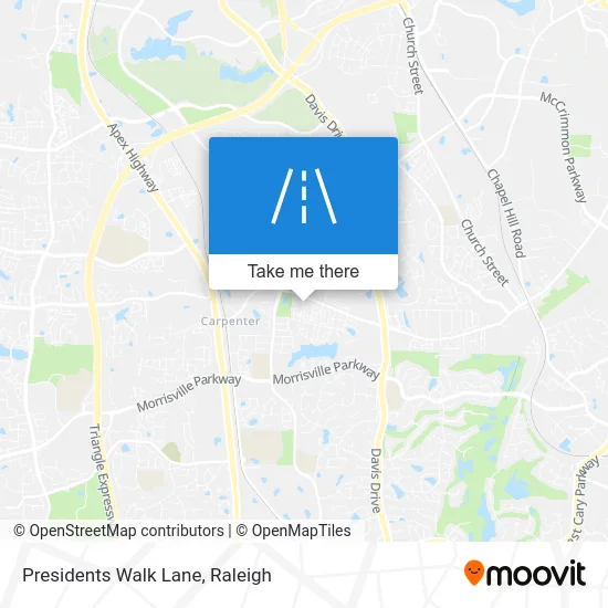 Presidents Walk Lane map