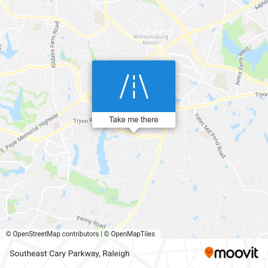 Southeast Cary Parkway map