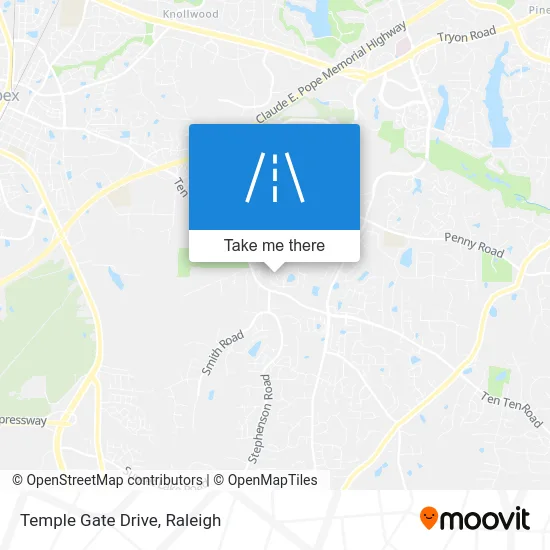 Temple Gate Drive map