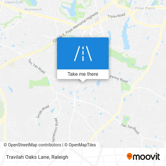 Travilah Oaks Lane map