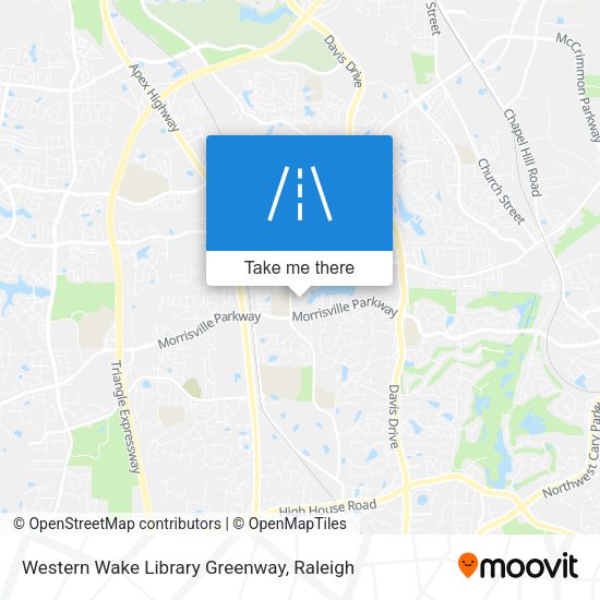 Mapa de Western Wake Library Greenway