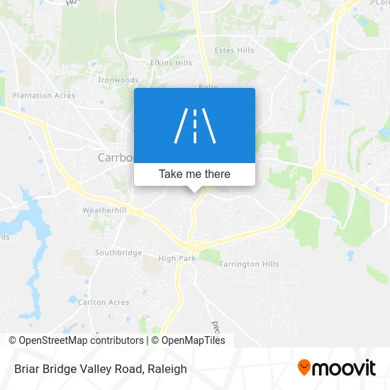 Briar Bridge Valley Road map