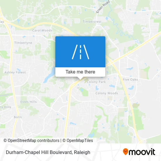 Durham-Chapel Hill Boulevard map
