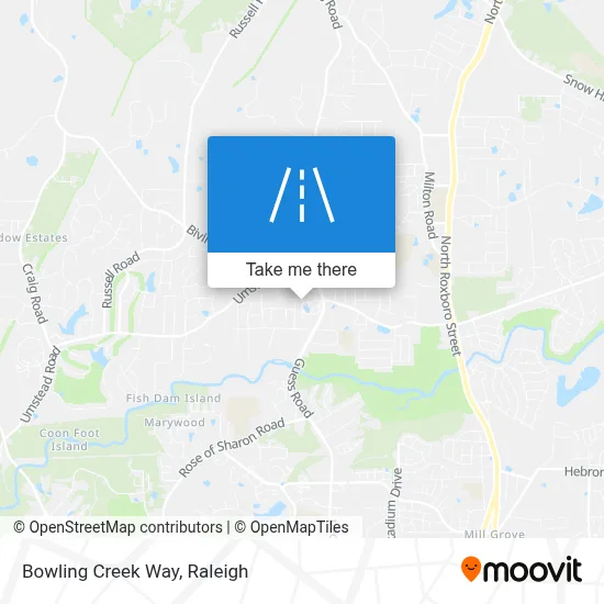 Bowling Creek Way map
