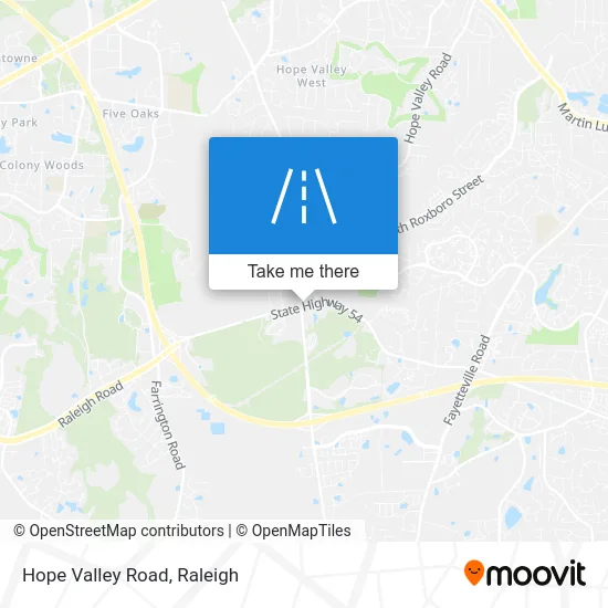 Hope Valley Road map