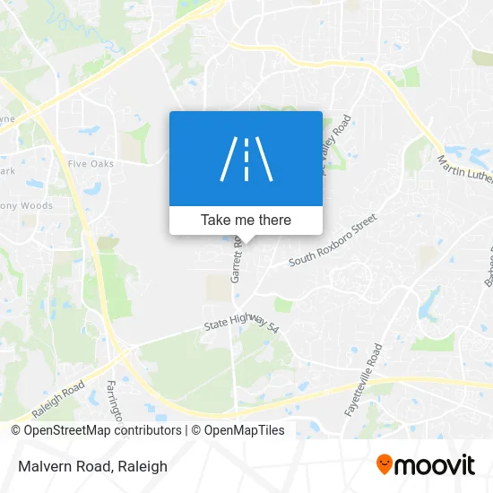 Malvern Road map