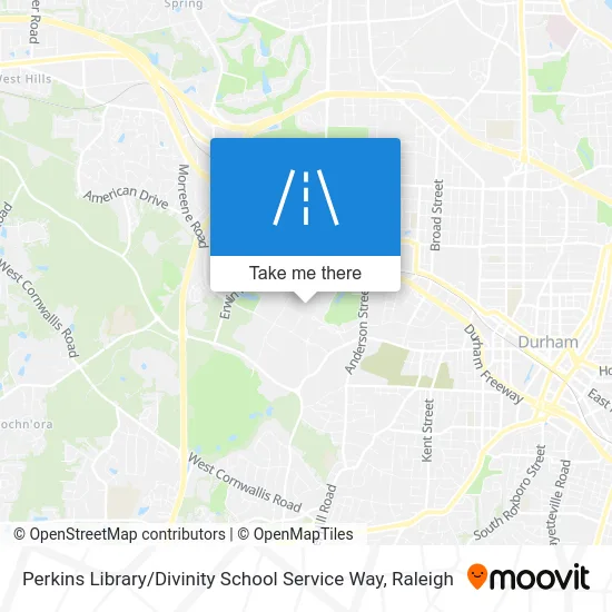 Perkins Library / Divinity School Service Way map