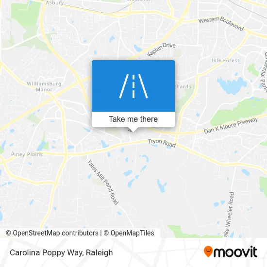 Carolina Poppy Way map