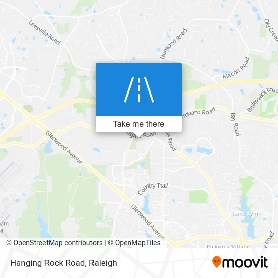 Hanging Rock Road map