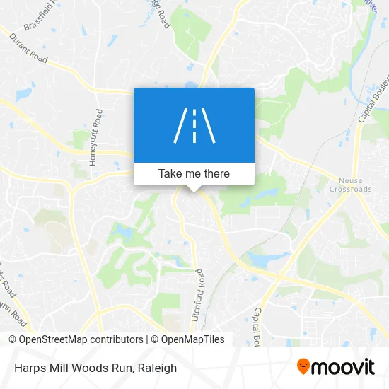 Harps Mill Woods Run map