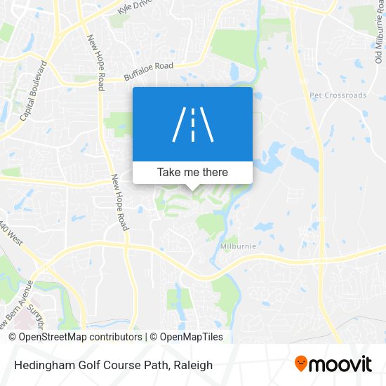 Hedingham Golf Course Path map