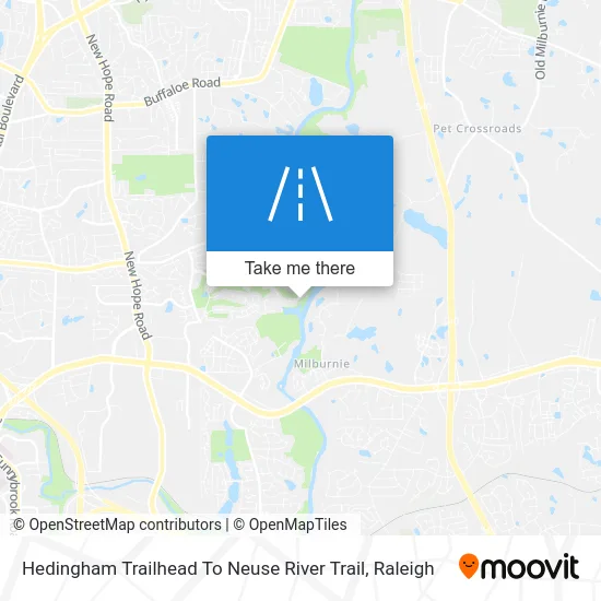 Hedingham Trailhead To Neuse River Trail map