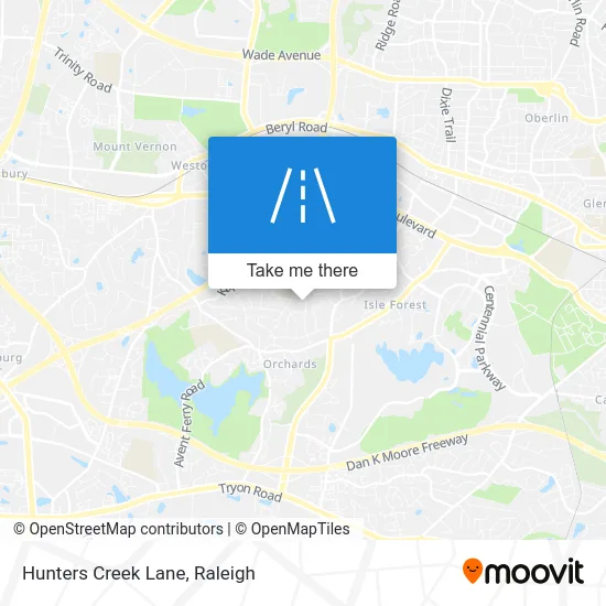 Hunters Creek Lane map