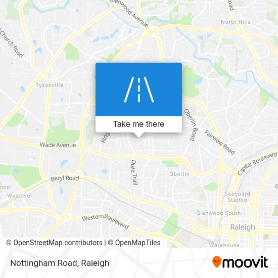 Nottingham Road map