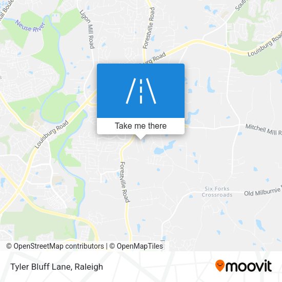 Tyler Bluff Lane map