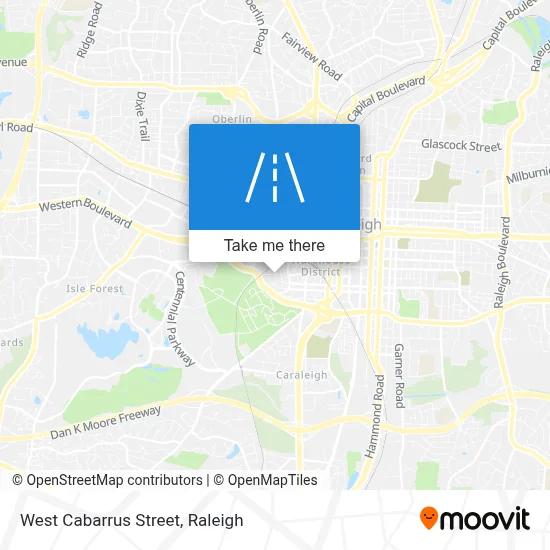 West Cabarrus Street map