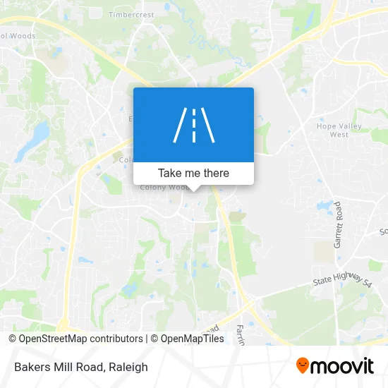 Bakers Mill Road map