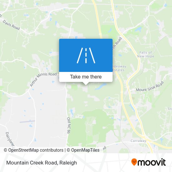 Mountain Creek Road map