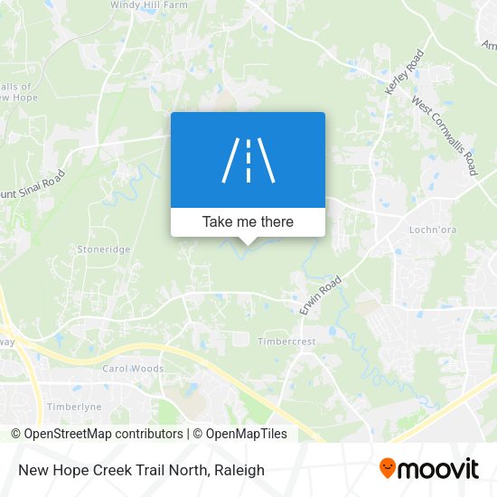 New Hope Creek Trail North map