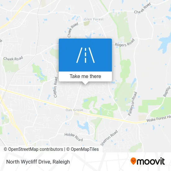North Wycliff Drive map