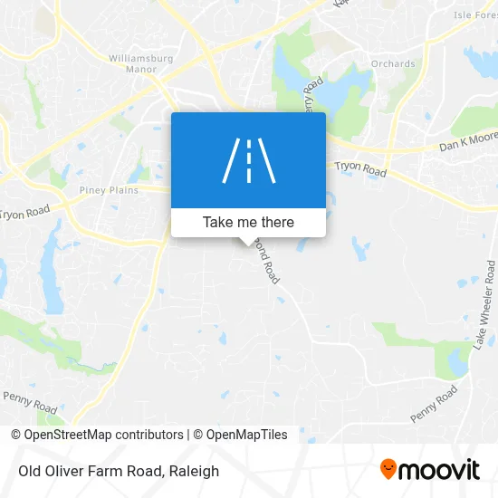 Old Oliver Farm Road map