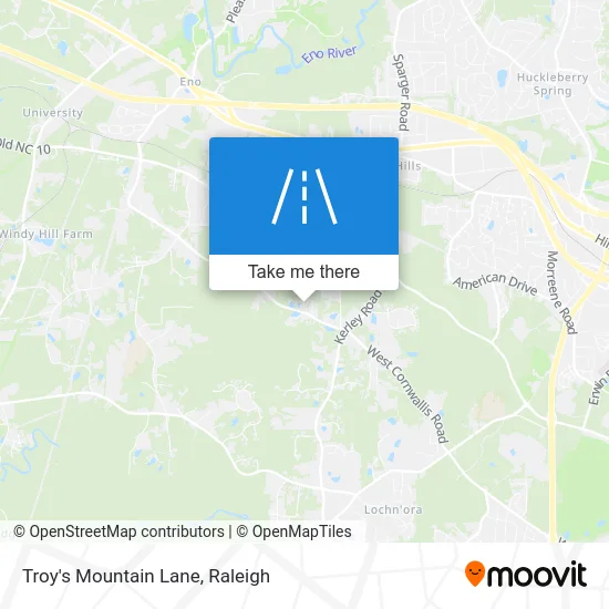 Troy's Mountain Lane map
