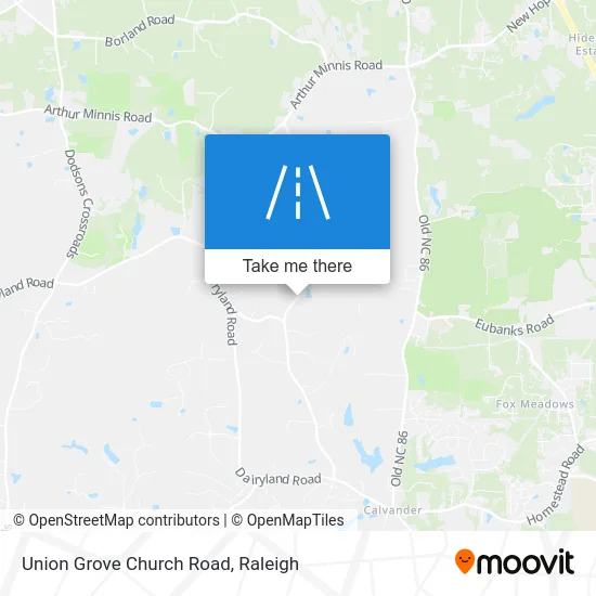 Union Grove Church Road map