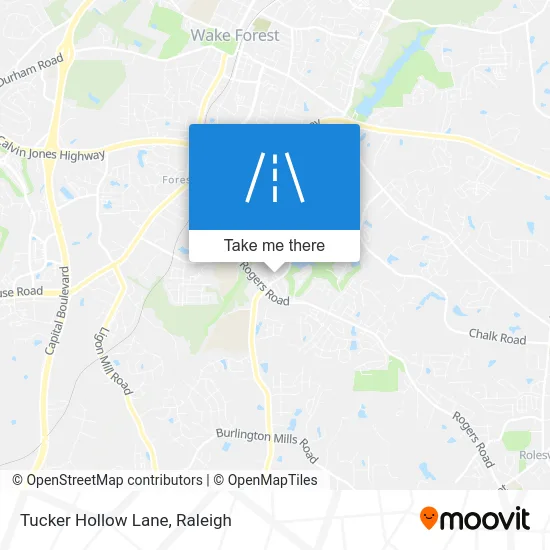 Tucker Hollow Lane map