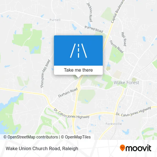 Wake Union Church Road map