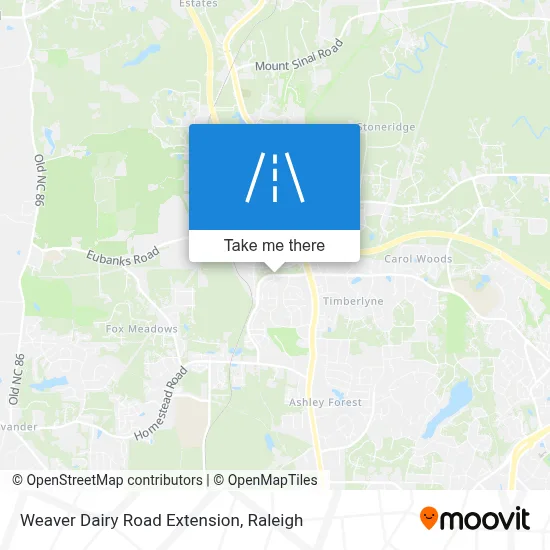 Weaver Dairy Road Extension map
