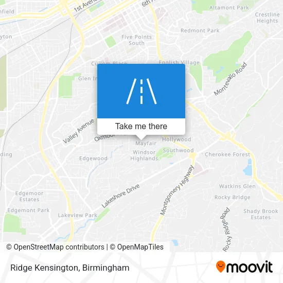 Ridge Kensington map