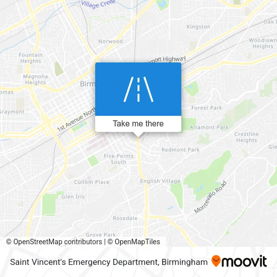 Saint Vincent's Emergency Department map