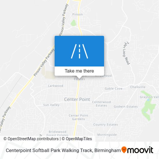 Mapa de Centerpoint Softball Park Walking Track