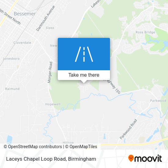 Laceys Chapel Loop Road map