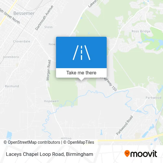 Laceys Chapel Loop Road map