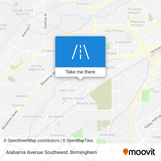 Mapa de Alabama Avenue Southwest