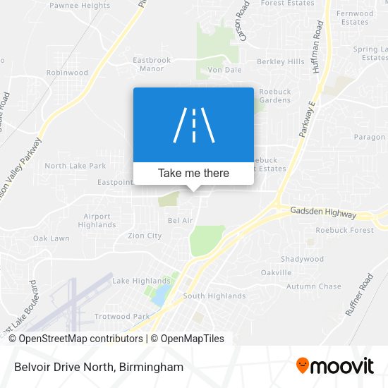 Belvoir Drive North map