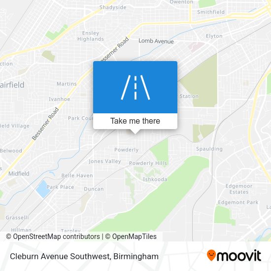 Mapa de Cleburn Avenue Southwest