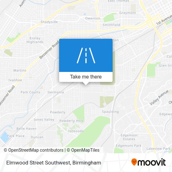Mapa de Elmwood Street Southwest