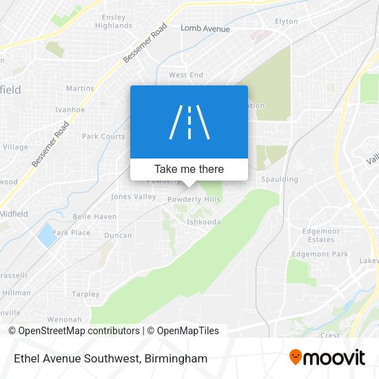 Ethel Avenue Southwest map