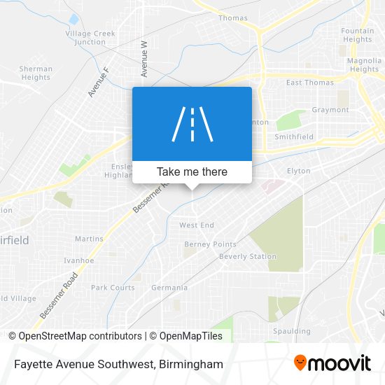 Fayette Avenue Southwest map