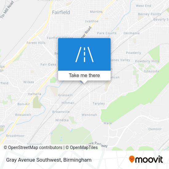 Gray Avenue Southwest map